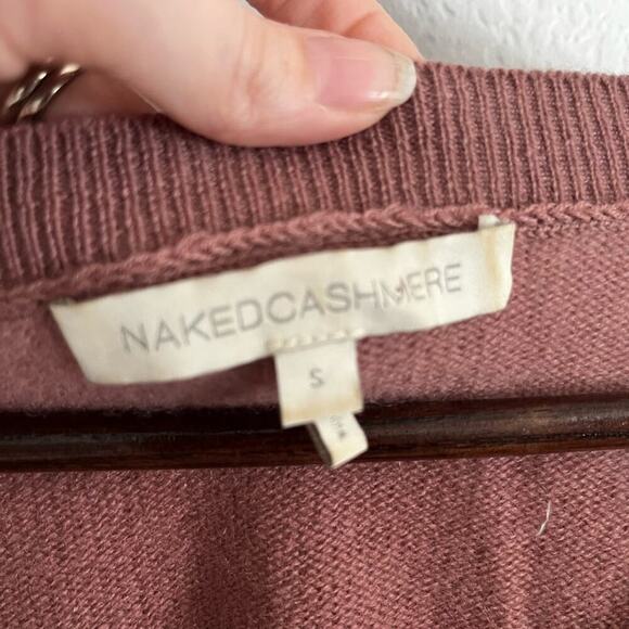 Naked Cashmere Pullover V Neck Knit Sweater 100% Cashmere Pink Rosewood Small - Picture 4 of 8